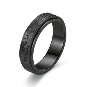 🆕NIP:Black Glitter on Black Fidget Ring: Size 6